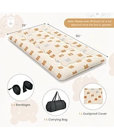 Gouun Foldable Futon Mattress with Washable Cover and Carry Bag for Camping-Twin Size