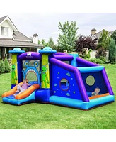 Gymax Inflatable Bouncer Alien Bounce HouseKids Jump Slide Ball Pit w/ 480W Blower