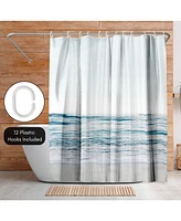 Americanflat 71x74 Blue Wave and Sand Shower Curtain - 100% Polyester Shower Curtain