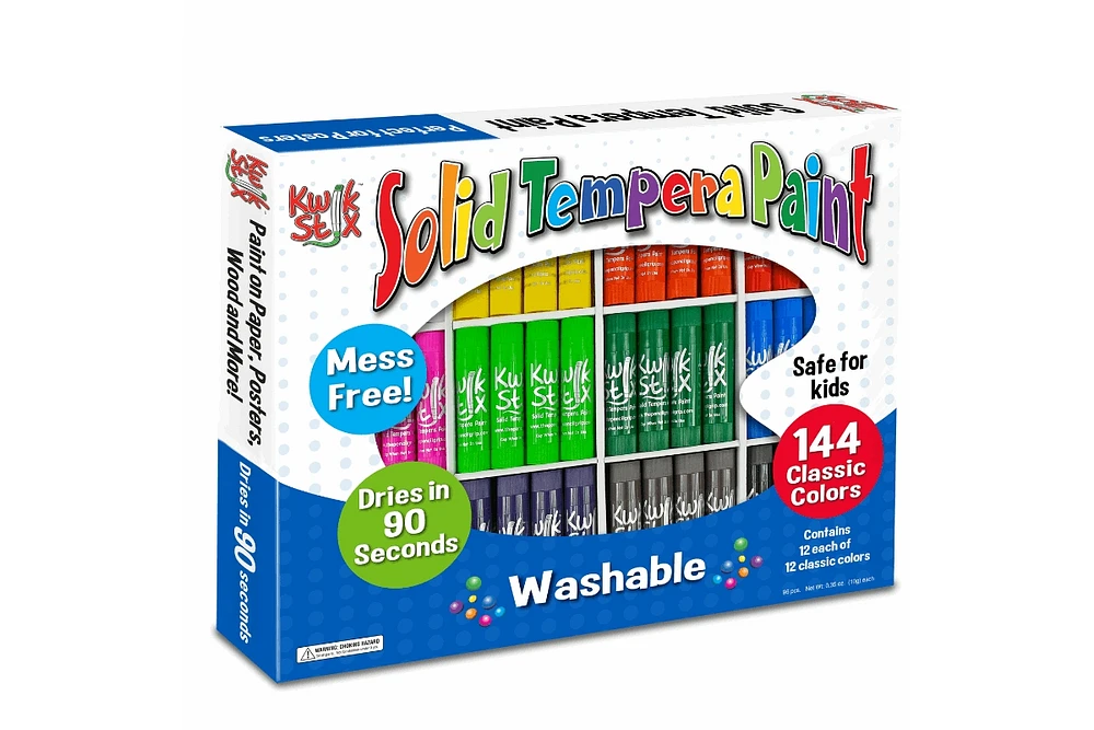 Kwik Stix Solid Tempera Paint Sticks Class Pack 144/Pkg-Classic Colors,