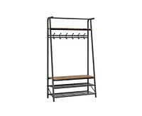 gaomon Coat Rack Shoe Bench, 4-in-1 Hall Trees Entryway Bench with Coat Rack and Shoe Rack