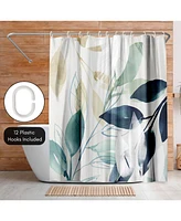 Americanflat 71x74 Green Sleeves Shower Curtain - 100% Polyester Shower Curtain