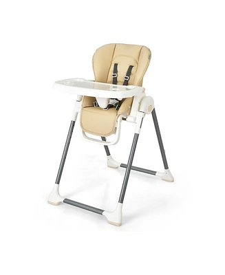 Gouun Foldable Baby High Chair with Double Removable Trays and Book Holder