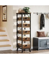 Tribesigns Tall Narrow Dresser, Small Wood Thin Chest of 5 Drawers, Vertical Dressers & Chests of Drawers Storage Organizer for Bedroom, Living Room,
