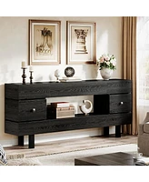 Tribesigns 70.87" Console Table with Storage Drawers, Farmhouse 2-Tier Entryway Table for Entrance with Display Shelf, Extra Long Sofa Table Tv Stand