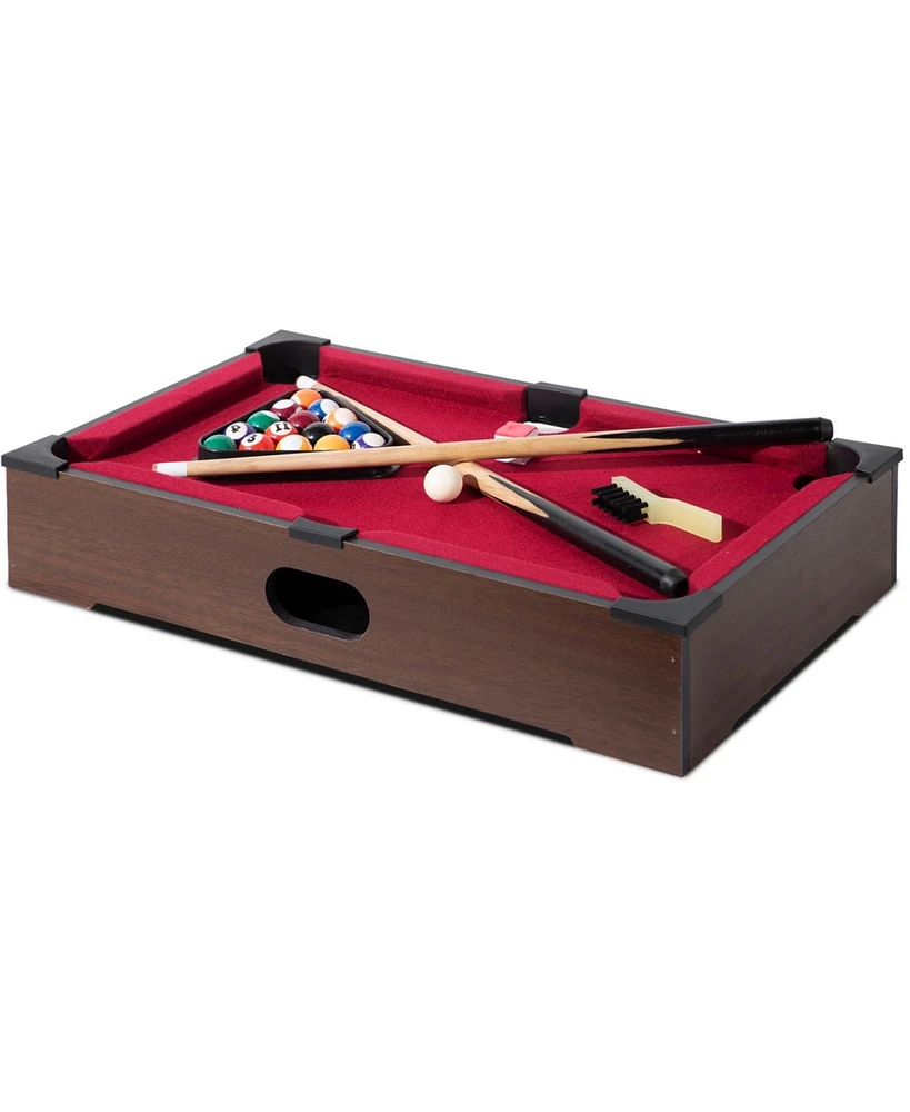 Sugift 20" Mini Pool Table Set, Tabletop Billiards Game w/Cues, Balls & Accessories, Portable for Kids & Adults