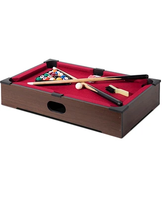 Sugift 20" Mini Pool Table Set, Tabletop Billiards Game w/Cues, Balls & Accessories, Portable for Kids & Adults