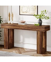 Tribesigns Long Console Table, 63 inches Wooden Rectangular Sofa Table for Behind the Couch, Farmhouse Entryway Table for Hallway, Living Room, and En