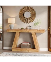 Tribesigns Farmhouse Console Table, 55-Inch Rustic Sofa Table with Storage, Industrial Wooden Entryway Table for Hallway, Living Room