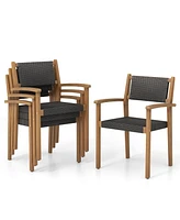 Gouun Set of 2 Stackable Outdoor Wicker Dining Chair