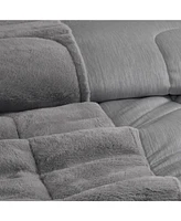 Coma Inducer Opposites Attract Oversized Comforter Set - Plush Chartreux Gray
