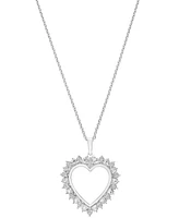 Diamond Heart 18" Pendant Necklace (1/10 ct. t.w.) in Sterling Silver