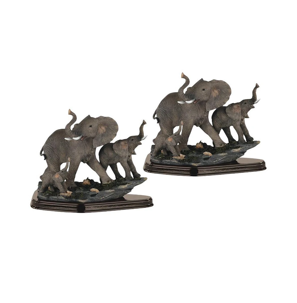 Fc Design "2-pc Gift Set" 7"H Elephant Family Playing Together Figurine Statue Ornament Home Room Office Decor and Perfect Gift Ideas for Housewarming