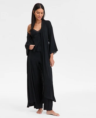 I.n.c. International Concepts Women's Lace-Trim Knit Robe, Exclusively at Macy's