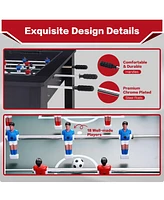 Sugift 42in Foosball Coffee Table, Soccer Game Table with Tempered Glass, Modern Multi Arcade Game Table with 2 Balls