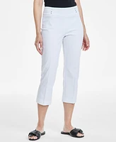 Jm Collection Women's Pull On Slim-Fit Rivet Detail Cropped Pants, Created for Macy's