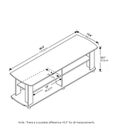 Furinno The Entertainment Center Tv Stand, French Oak Grey & Black - 13.4 x 43.3 x 13.1 in.