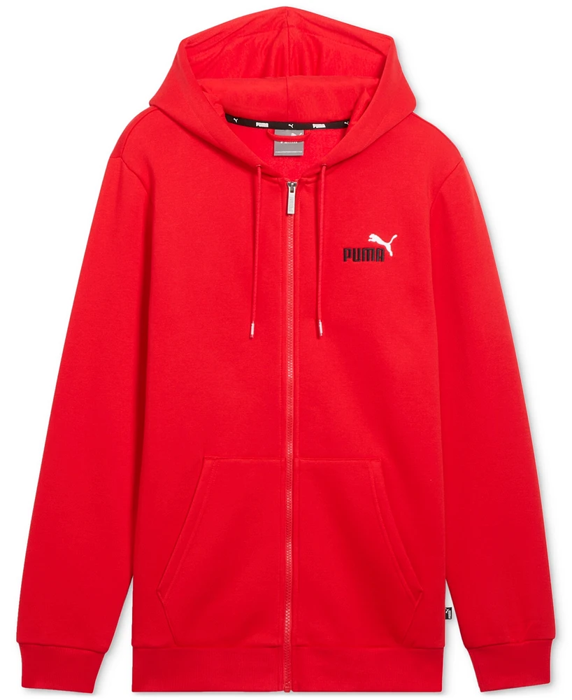 Puma Men's Zip-Front Long Sleeve Small Logo Fleece Hoodie