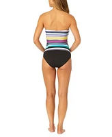 Anne Cole Womens Striped Bandeau Tankini Top Bottoms