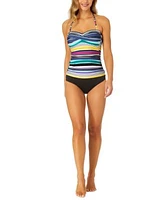 Anne Cole Womens Striped Bandeau Tankini Top Bottoms