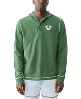 True Religion Men's Hooded Long Sleeve Henley Shirt