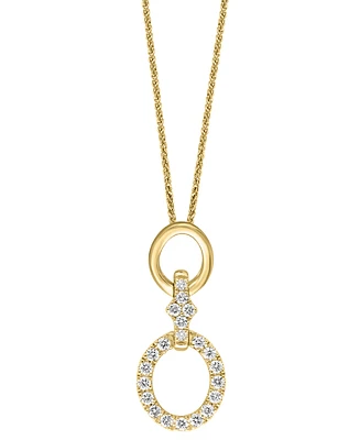 Diamond Oval Link 18" Pendant Necklace (1/2 ct. t.w.) in 14k Yellow Gold
