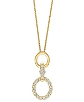 Diamond Oval Link 18" Pendant Necklace (1/2 ct. t.w.) in 14k Yellow Gold