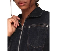 Avec Les Filles Women's Cropped Denim Jacket