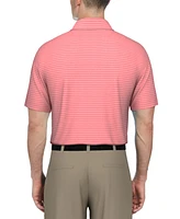 Pga Tour Men's Heathered Feeder Stripe Golf Polo Shirt