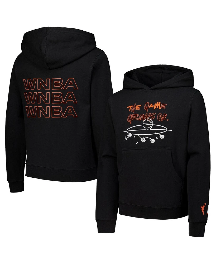 Round21 Big Boys and Girls Black Wnba Go Team Pullover Hoodie