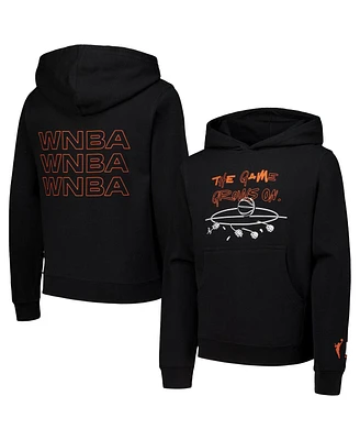 Round21 Big Boys and Girls Black Wnba Go Team Pullover Hoodie