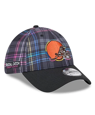 New Era Men's Black Cleveland Browns 2024 Nfl Crucial Catch Plaid 39THIRTY Flex Hat