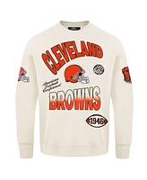 Pro Standard Men's Cream Cleveland Browns Turn It Up Pullover Sweatshirt