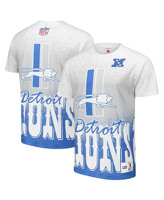 Mitchell & Ness Men's White Detroit Lions Team Burst Vintage Logo T-Shirt