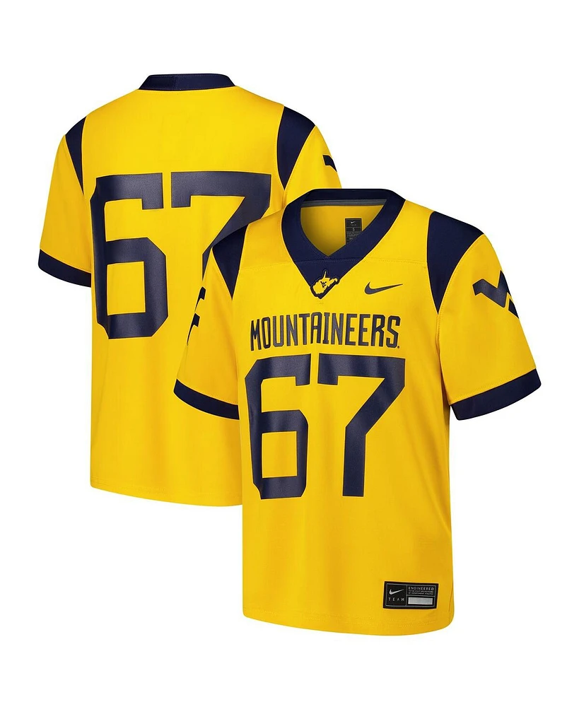 Nike Big Boys and Girls 67 Gold West Virginia Mountaineers Alternate Game Jersey