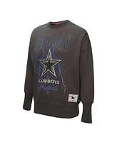 Mitchell & Ness Women's Charcoal Dallas Cowboys Distressed Logo 4.0 Pullover Sweatshirt