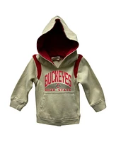 Wes Willy Baby Boys and Girls Ohio State Buckeyes Colorblock Pullover Hoodie Sweatpants Set