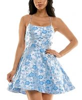 B Darlin Juniors' Lace-Up A-Line Dress