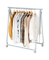 Sugift Extendable Foldable Heavy Duty Clothing Rack with Hanging Rod