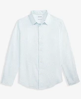 Calvin Klein Big Boys Long-Sleeve Stretch Floral-Print Shirt