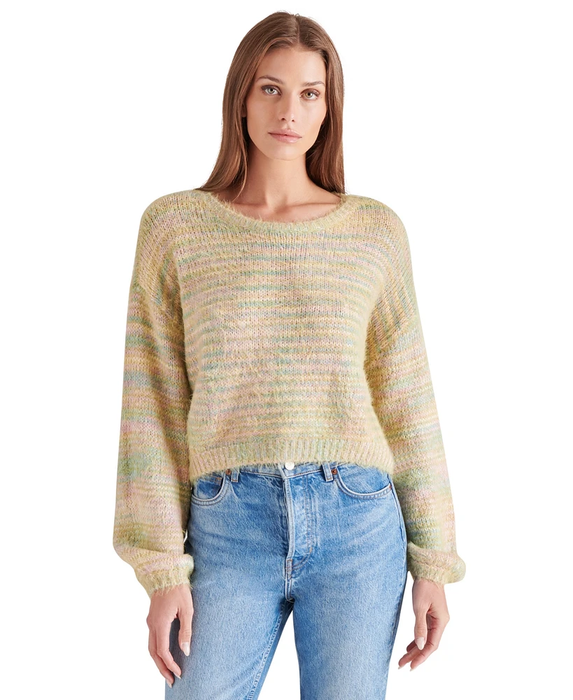 Steve Madden Women's Colette Striped Bubble-Sleeve Sweater