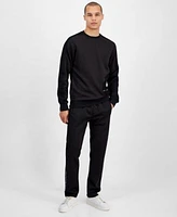 Karl Lagerfeld Paris Mens Slim Fit Scuba Mesh Trim Sweatshirt Sweatpants