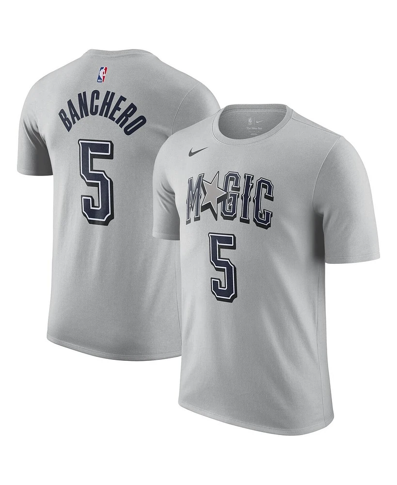 Nike Men's Silver Paolo Banchero Orlando Magic 2024/25 City Edition Name Number T-Shirt