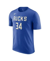 Nike Men's Royal Giannis Antetokounmpo Milwaukee Bucks 2024/25 City Edition Name Number T-Shirt