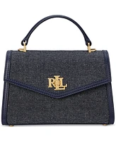 Lauren Ralph Lauren Farrah Canvas and Leather Mini Satchel