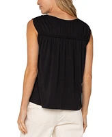 Liverpool Los Angeles Women's Sleeveless Shirred Detail Knit Top