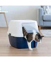 Iris Jumbo Hooded Cat Litter Box with Litter Scoop