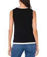 Vince Camuto Women's Contrast-Trim Sleeveless Sweater