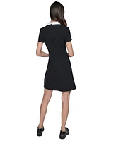 Karl Lagerfeld Paris Women's Polo Knit Necklace Dress