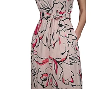 Karl Lagerfeld Paris Women's Printed Sleeveless A-Line Dress